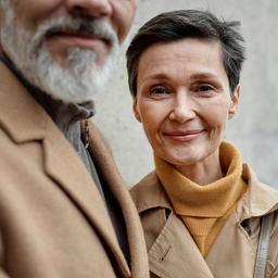 Eine Frau steht bei einem Mann