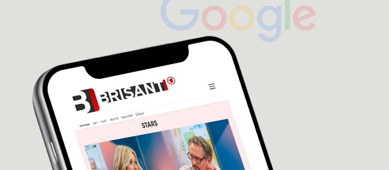 Die Brisant-Startseite auf einem Handy.